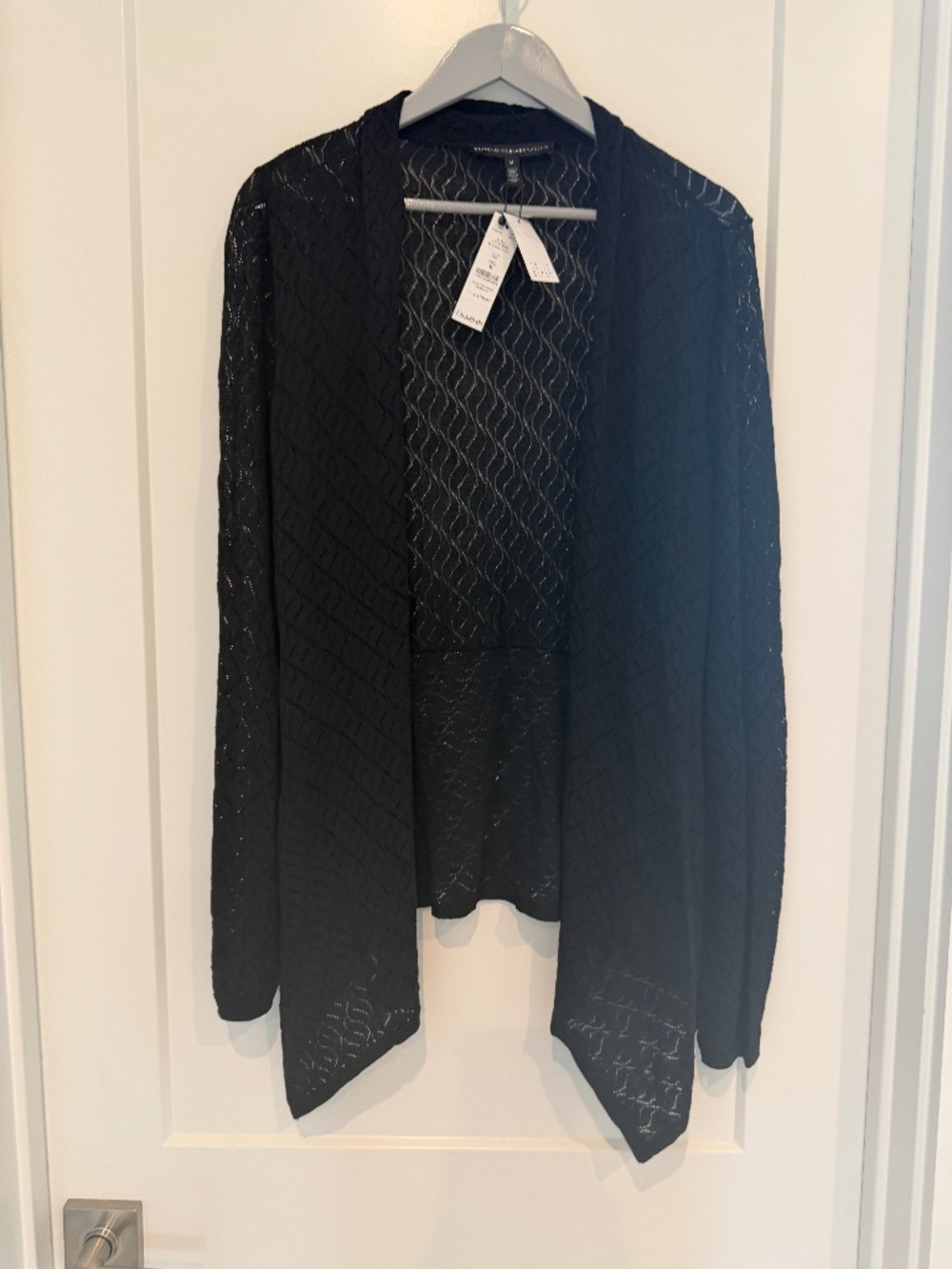 White House Black Market Flyaway Black Cover Up Medium NWT